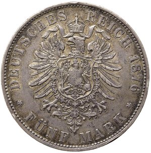 reverse: GERMANIA. Ludwig II. 5 Mark 1876. Ag. SPL