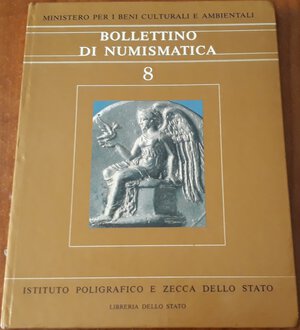 obverse: AA.VV.- Bollettino di Numismatica - Volume 8 - Roma, 1987, pp. 196, cartonato lucido. Ill. b/n e a colori nel testo, ottimo stato, tratta monetazione italiana antica e medievale.