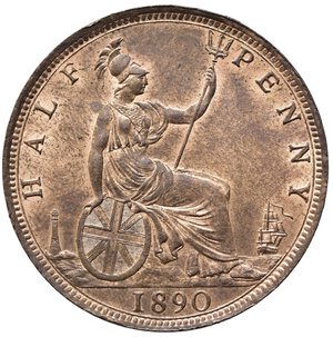 reverse: GRAN BRETAGNA. Victoria. Half Penny 1890. qFDC