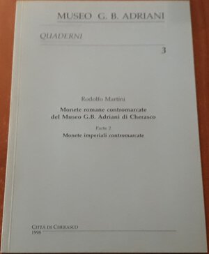 obverse: MARTINI R. - Monete romane contromarcate del museo G.B. Adriani di Cherasco. Parte 2- Momete imperiali contromarcate. Cherasco, 1998, pp. 24, ril. Edit. Ill. b/n nel testo, ottimo stato.