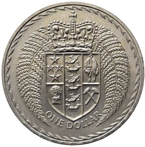 obverse: NUOVA ZELANDA. Elisabetta II. One dollar 1967. Ni. qFDC