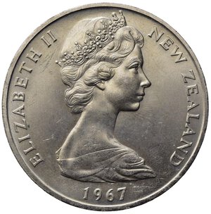 reverse: NUOVA ZELANDA. Elisabetta II. One dollar 1967. Ni. qFDC