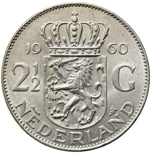 reverse: OLANDA. 2 1/2 Gulden 1960. Ag. FDC