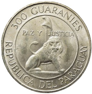 obverse: PARAGUAY. Repubblica. 300 Guaranies 1973. Ag. qFDC