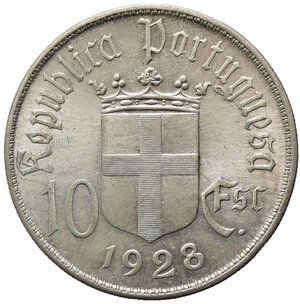 obverse: PORTOGALLO. 10 Escudos 1928. Ag. FDC
