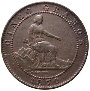 reverse: SPAGNA. 5 Centimos 1870. SPL