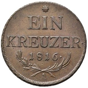 reverse: AUSTRIA. 1 Kreuzer 1816 A. Cu. BB