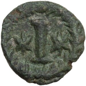 reverse: Justinian I (527-565).. AE Decanummium, Rome mint, c. 547