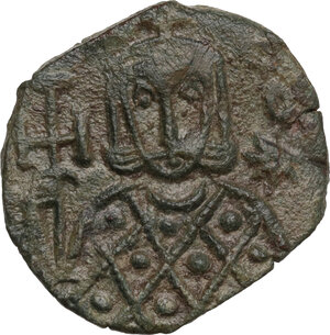 obverse: Leo V with Constantine (813-820).. AE Follis, Syracuse mint