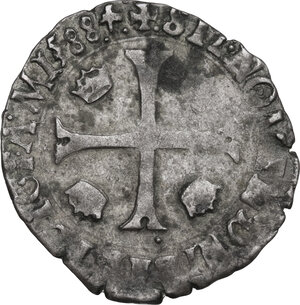 reverse: France.  Henri III de Navarre, II de Béarn (1572-1589).. AR Douzain, 1588