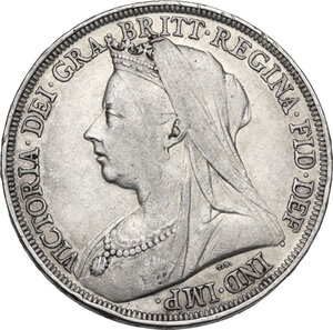 obverse: Great Britain.  Victoria (1837-1901).. AR Crown, 1895