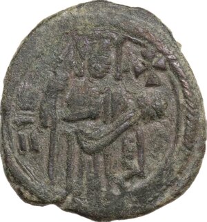 obverse: Italy..  Ruggero II (1105-1154).. AE Follaro, Sicily