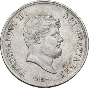 obverse: Italy .  Ferdinando II di Borbone (1830-1859). AR 120 grana or piastra 1857, Napoli mint