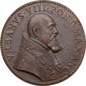 obverse: Italy..  Urban VIII (1623-1644), Maffeo Barberini.. AE Medal, 1623, Rome mint