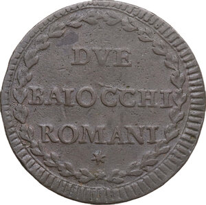 reverse: Italy..  Pius VI (1775-1799), Giovanni Angelo Braschi. AE 2 Baiocchi, Rome mint, dated year 21 (1795)
