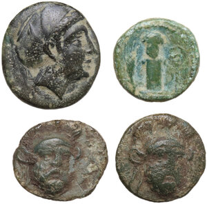obverse: Greek Asia.. Lot of 4 unclassified AE denominations, including: Mytilene, Sestos and Ophrynion (rare!)