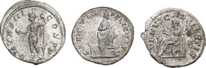 reverse: The Roman Empire.. Lot of 3 unclassified AR Denarii, including: Severus Alexander, Julia Soemias and Julia Domna