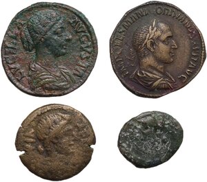 obverse: Lot of four (4) roman coins to be sorted (including one forgery)