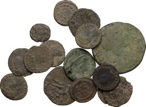 obverse: The Roman Empire.. Multiple lot of fifteen (15) unclassified AE coins
