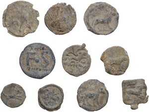 obverse: Lot of ten (10) lead tesserae to be sorted