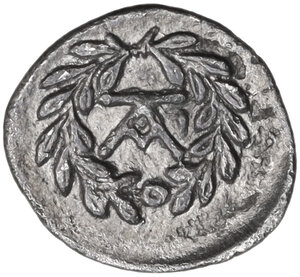 reverse: Tauromenion.  Campanian Mercenaries. . AR Litra, 354-344 BC