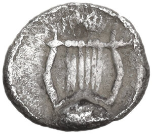 reverse: Macedon, Akanthos. AR Obol, 390-382 BC