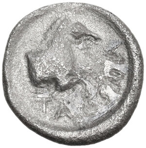 reverse: Boeotia, Tanagra. AR Obol, c. 387-375 AC