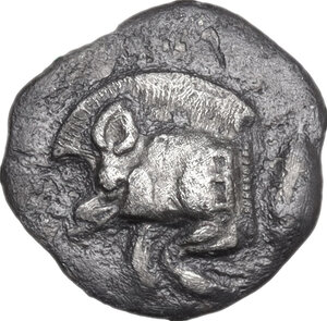obverse: Mysia, Kyzikos. AR Obol, 450-400 BC
