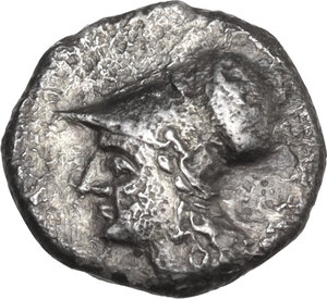 obverse: Southern Apulia, Tarentum. AR Diobol, 280-228 BC