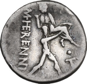 M. Herennius. Denarius, 108 or 107 BC