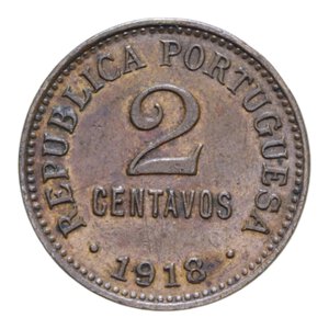 reverse: PORTOGALLO 2 CENTAVOS 1918 CU. 4,92 GR. SPL