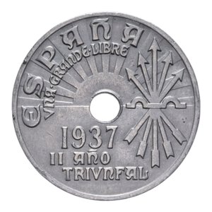 obverse: SPAGNA REPUBBLICA GUERRA CIVILE 25 CENTIMOS 1937 NI 7,03 GR. qSPL
