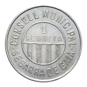 reverse: SPAGNA REPUBBLICA GUERRA CIVILE 1 PESETA UNIFACE R NI. 3,74 GR. SPL+ 