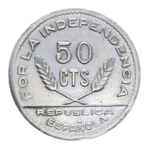 reverse: SPAGNA REPUBBLICA GUERRA CIVILE SANTANDER PALENCIA BURGOS 50 CENTIMOS 1937 NI 2,57 GR. BB-SPL