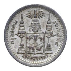 reverse: THAILANDIA RAMA V 1/8 DI BAHT 1908 RR 1,85 GR. BB/BB+