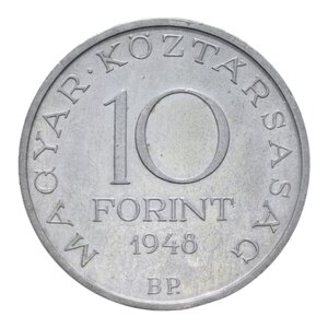 reverse: UNGHERIA 10 FORINT 1948 AG. 20,36 GR. BB-SPL