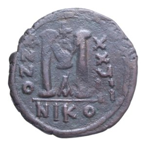 obverse: GIUSTINIANO I FOLLIS NIKO AE. 16,12 GR. BB-SPL