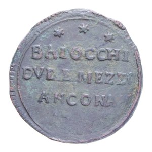 reverse: ANCONA PIO VI (1775-1799) BAIOCCHI DUE E MEZZO 1796 SAMPIETRINO CU. 18,28 GR. BB+