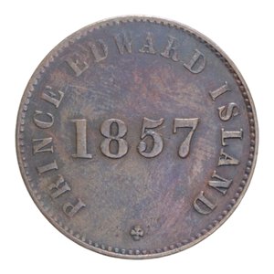 reverse: CANADA ISOLE PRINCIPE EDWARD TOKEN 1857 CU. 4,77 GR. BB+