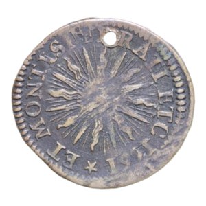 reverse: CASALE MONFERRATO CARLO II (1647-1665) SOLDO 1661 CU. 1,74 GR. qBB (FORO)