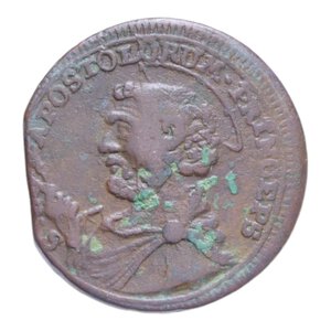obverse: FERMO PIO VI (1775-1799) BAIOCCHI DUE E MEZZO 1796 SAMPIETRINO CU. 11,82 GR. qBB