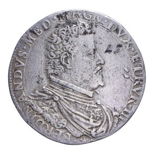 obverse: FIRENZE FERDINANDO I DE MEDICI (1587-1609) PIASTRA 1599 RR AG. 27,44 GR. qBB (TOSATA)