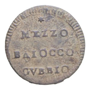 reverse: GUBBIO PIO VI (1775-1799) MEZZO BAIOCCO S. DATA R CU. 3,61 GR. BB+