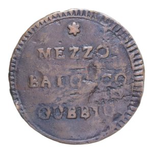 obverse: GUBBIO PIO VI (1775-1799) MEZZO BAIOCCO S. DATA R CU. 4,64 GR. BB