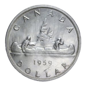 reverse: CANADA ELISABETTA II 1 DOLLARO 1959 AG. 23,43 GR. SPL-FDC (SEGNETTI)