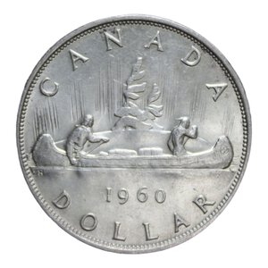 reverse: CANADA ELISABETTA II 1 DOLLARO 1960 AG. 23,45 GR. SPL-FDC (SEGNETTI)