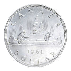reverse: CANADA ELISABETTA II 1 DOLLARO 1961 AG. 23,63 GR. SPL-FDC (SEGNETTI)