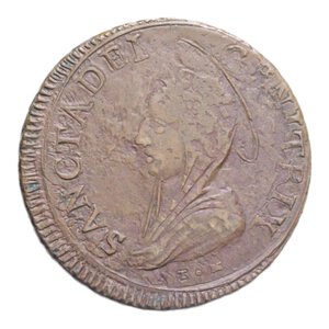 obverse: PERUGIA PIO VI (1775-1799) 5 BAIOCCHI 1797 MADONNINA CU. 18,60 GR. BB