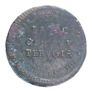 reverse: PERUGIA PIO VI (1775-1799) 5 BAIOCCHI 1797 MADONNINA CU. 11,94 GR. MB-BB