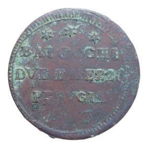 reverse: PERUGIA PIO VI (1775-1799) BAIOCCHI DUE E MEZZO 1796 SAMPIETRINO CU. 16,79 GR. MB-BB